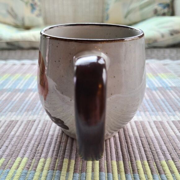 Handcrafted Ceramic Pottery Stoneware Mug Autumn Leaves Speckled Finish Korea - Picture 5 of 9